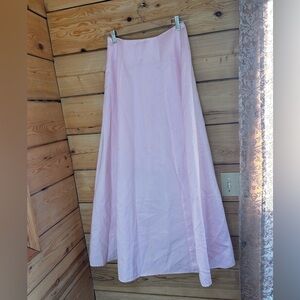 Vintage Light Pink Satin A-Line Formal Prom Maxi Skirt Womens Size‎ 5 6